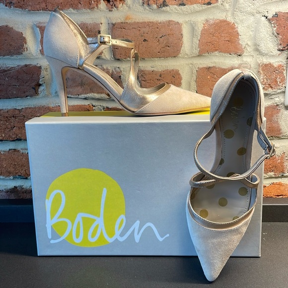 Blush Suede & Rose Gold Boden Heel - Picture 1 of 7